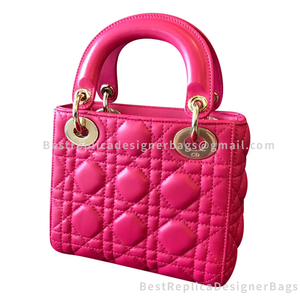 Dior Mini Lady Dior Lambskin Bag Rose GHW