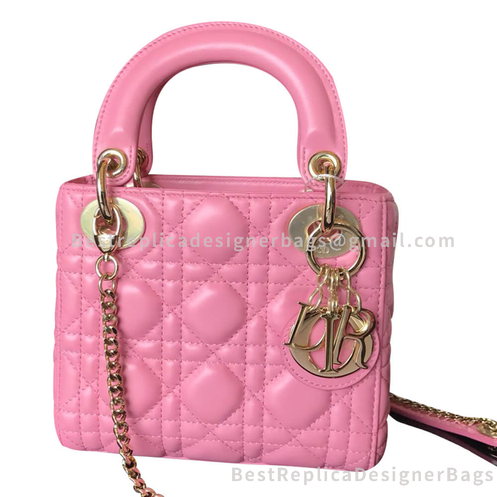 Dior Mini Lady Dior Lambskin Bag Sakura GHW