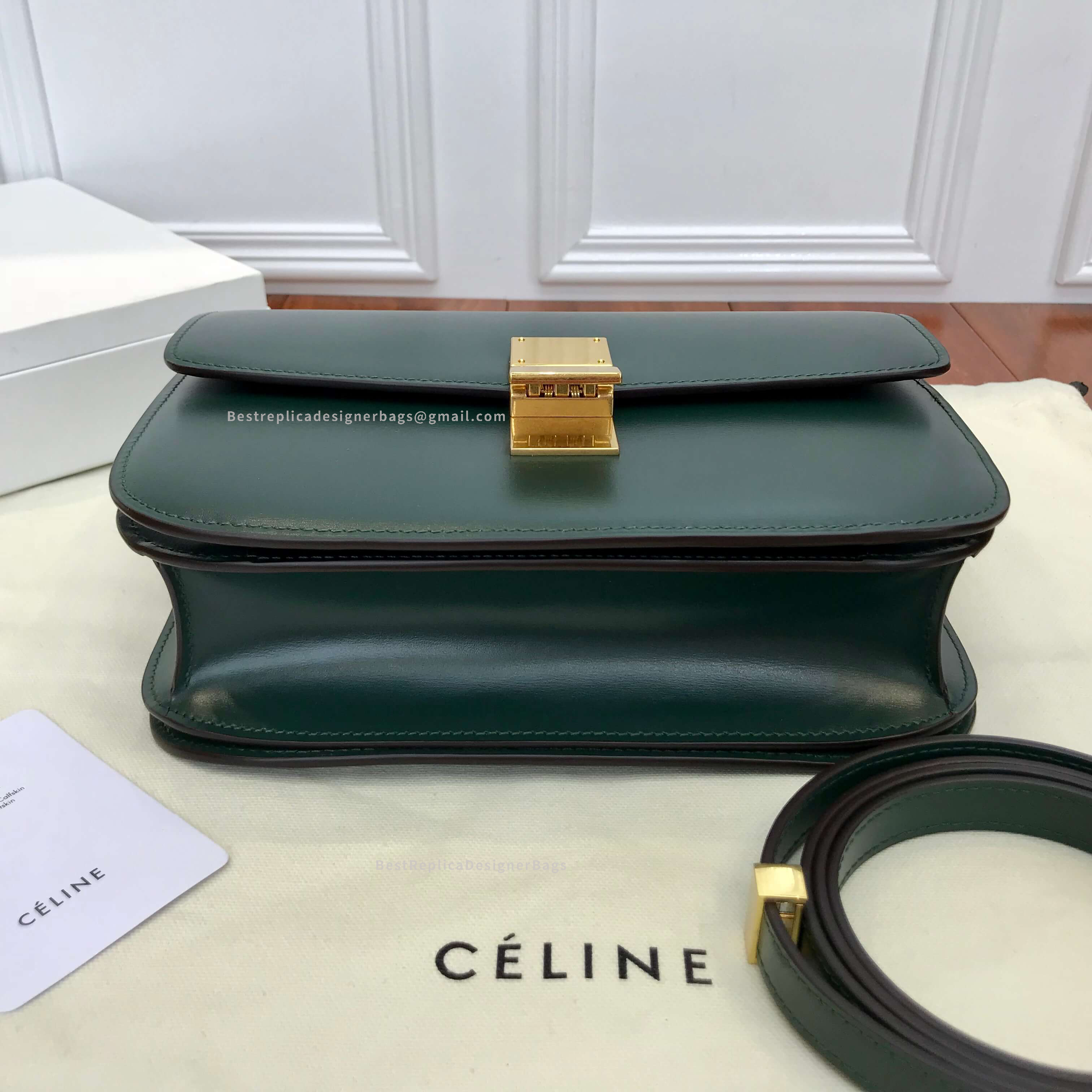 Celine Medium Classic Box Bag Amzone Calfskin - Best Celine Replica