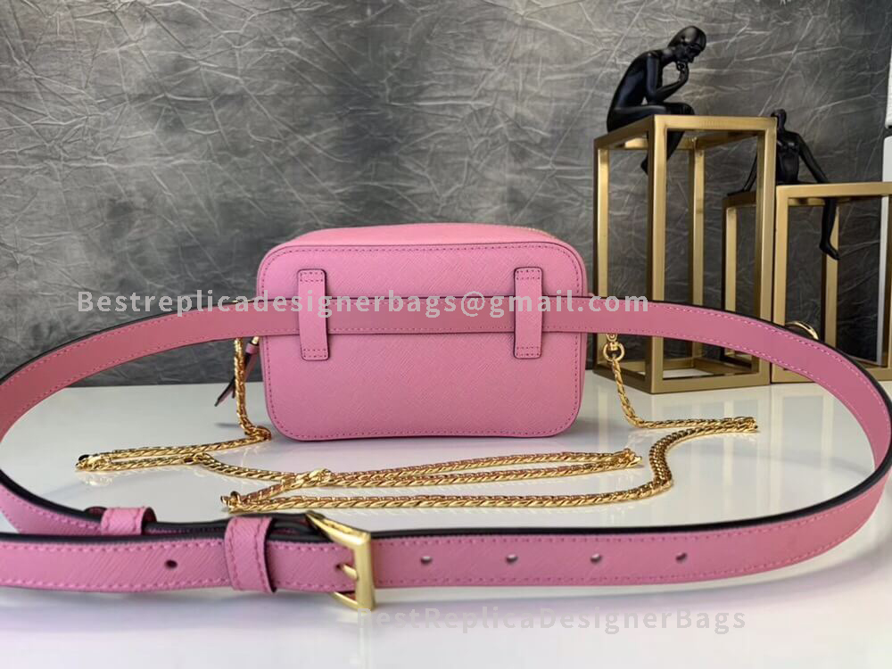 Prada Pink Saffiano Leather Belt Bag GHW 019 - Best Prada Replica