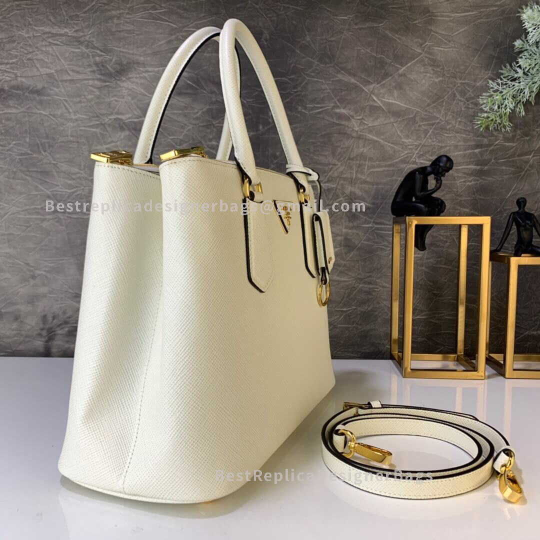 Prada Galleria White Medium Handbag GHW 232 - Best Prada Replica